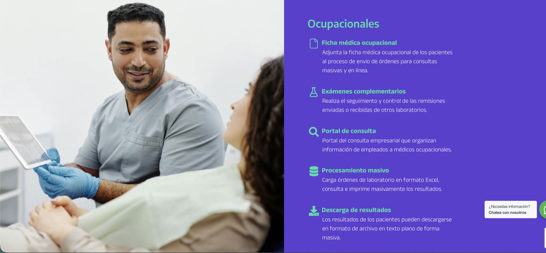 Profesional de salud atendiendo una consulta ocupacional