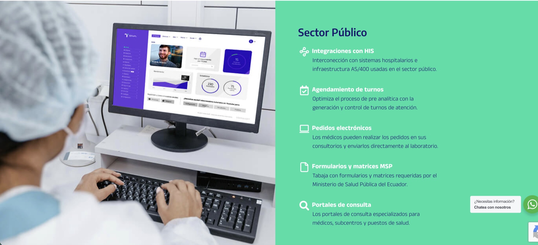 Operación de Terium en una institución pública de salud